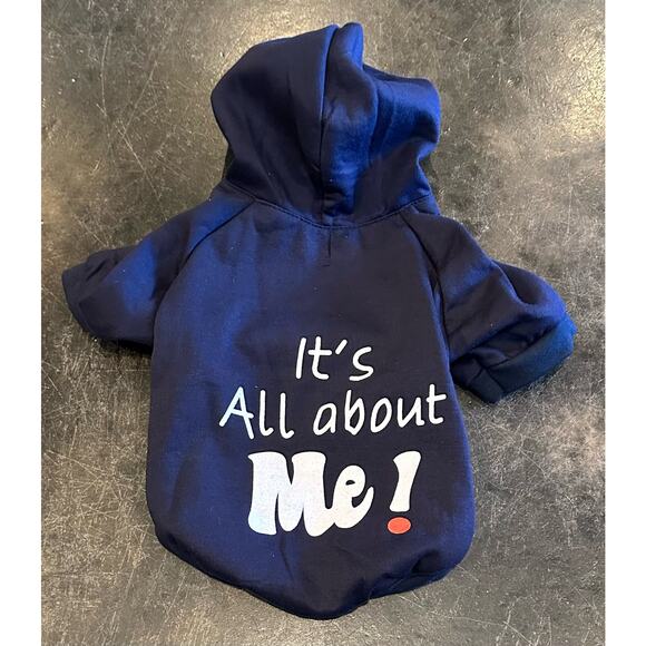Dog Hoodie It’s All About Me Sweatshirt Size Large For Small Dog or Cat Sweater - Picture 2 of 8